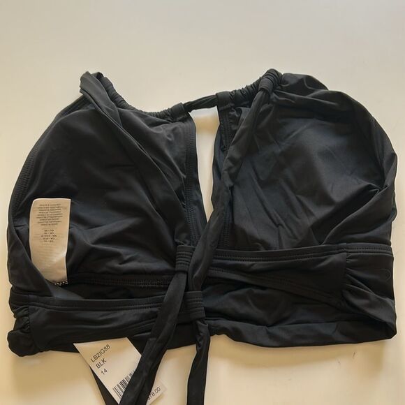 La Blanca Island Goddess High Neck Midkini Top - Black, Size 14, NWT - Picture 3 of 8